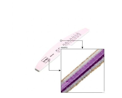 Luma Пилка для манікюра кольорова, товста  "Напівмісяць" 240х240#