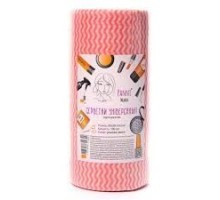 Рушники в рулоні Panni Mlada™ 30х50см  (100 шт/рул) зі спанлейсу 50 г/м2 Колір: рожева хвиля